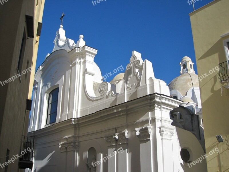 Capri Church Santo Stefano Baroque Blue