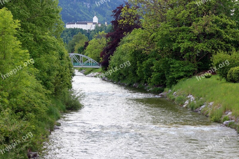 Landscape Chiemgau River Prien Castle