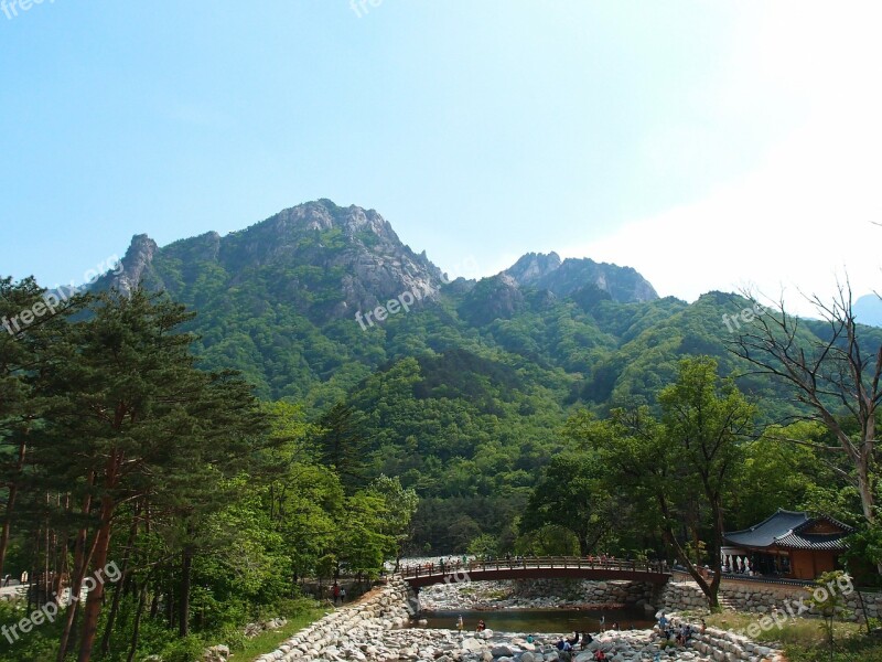 Gangwon Do Sokcho Mt Seoraksan Bridge Mountain