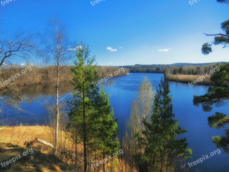 Sweden Landscape Scenic River Reflections