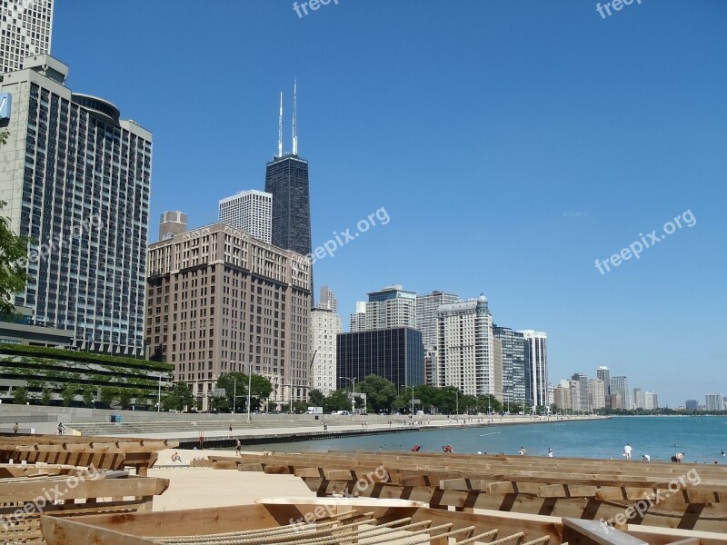 Skyline Chicago Illinois Willis Sears Tower Free Photos