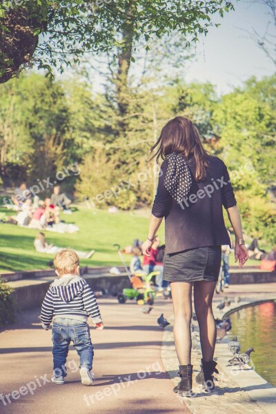 Mother Child Infant Walking Walk