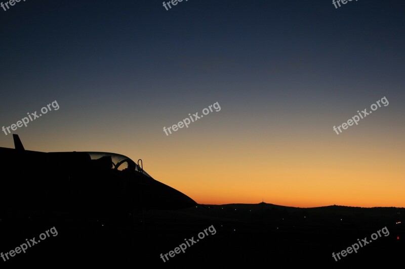 Jet Aircraft Dawn Sky Glow