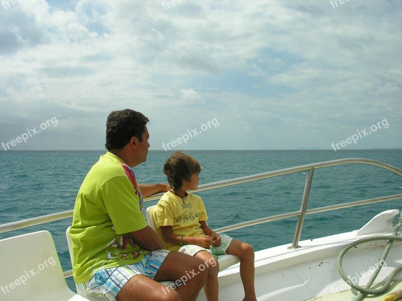 People Dad Boy Ship Holidays