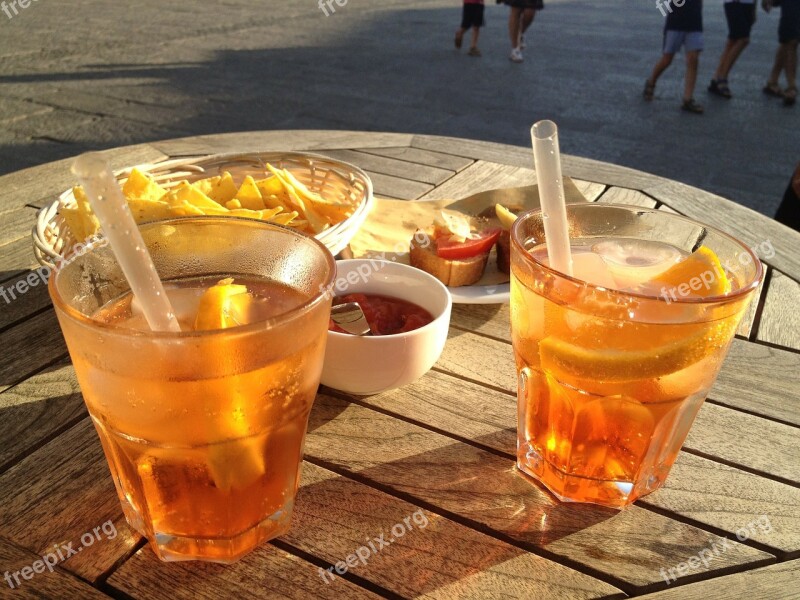 Sundowner Cocktail Aperol Spritz Evening Sun