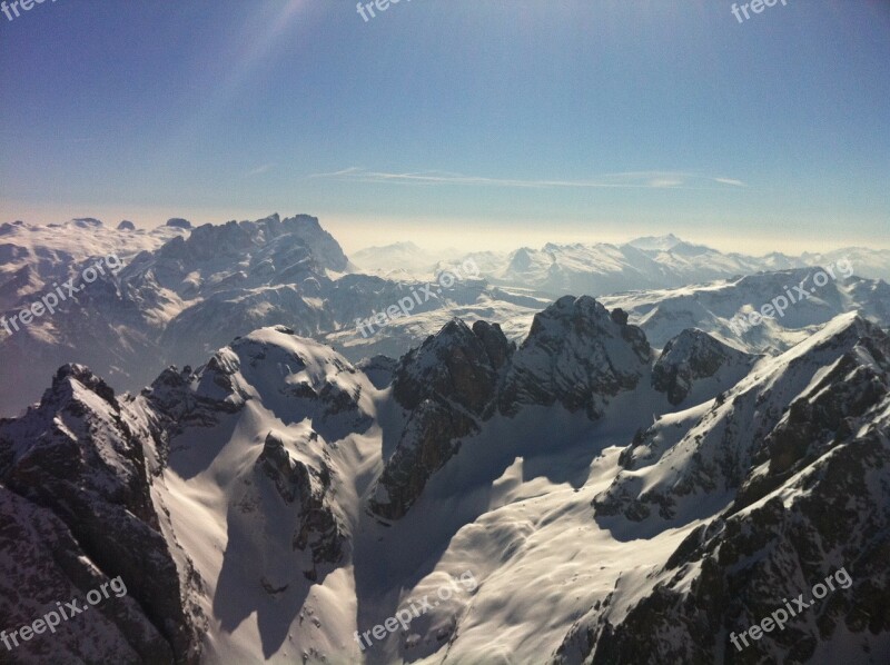 South Tyrol Dolomites Snow Mountains Sky