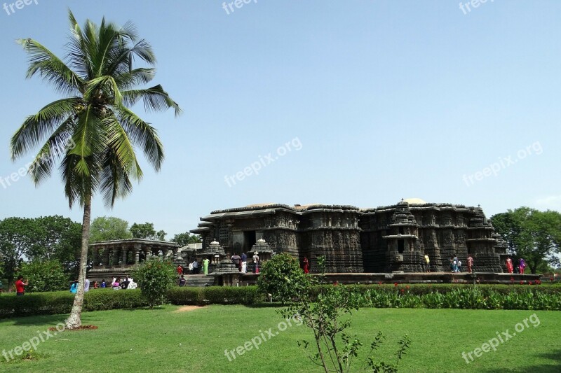 Temple Hindu Religion Coconut Tree Hoysala Architecture