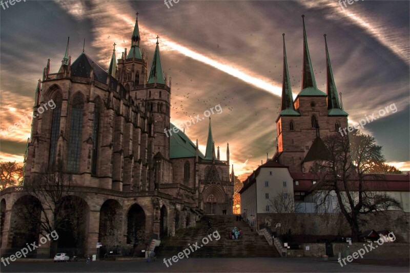 Erfurt Dom Religion Church Towers