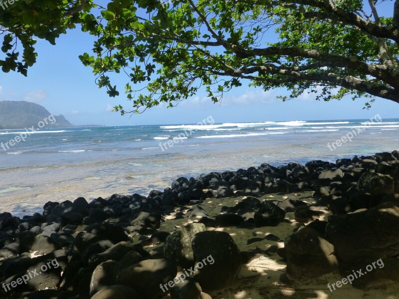 Kauai Hawaii Beach Sand Rocks