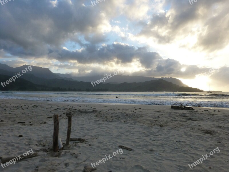 Kauai Hawaii Beach Sand Sunset