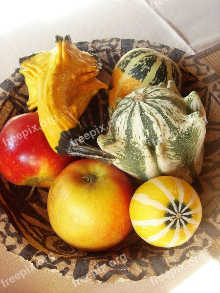 Autumn Colors Fruits Shape Apple