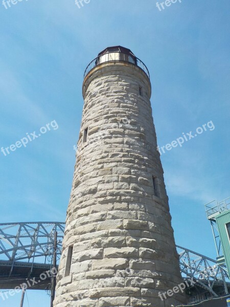 Lighthouse Stone Perspective Sky Burlington