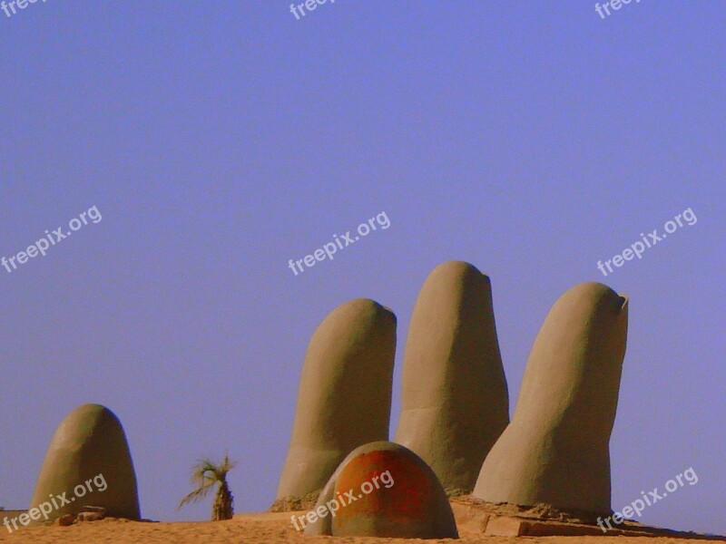 Punta Del Este Monument Hand Sand Beach