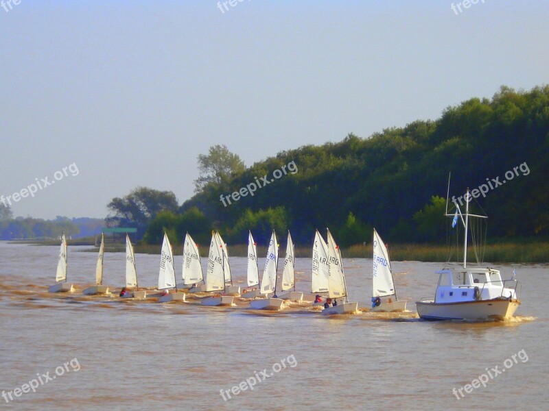 Sailing Sailing Boat River Argentina Buenos Aires