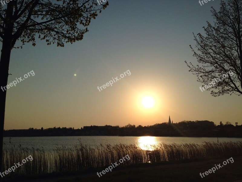 Lake Sun Evening Sunset Water