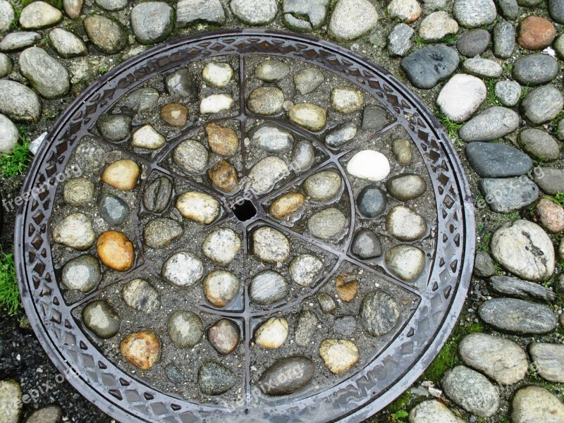 Waste Water Cap Iron Stones Patch Free Photos