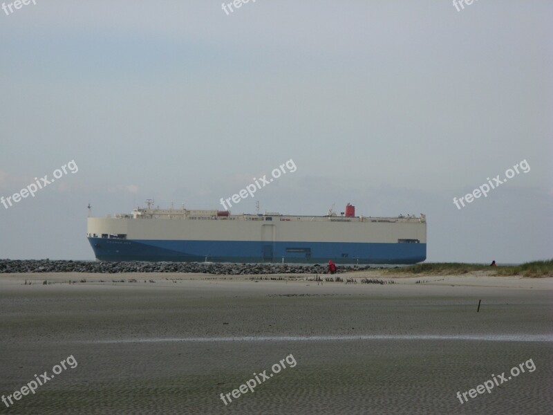 Borkum Freighter Beach Free Photos