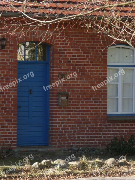 Front Door Blue Door House House Entrance Door