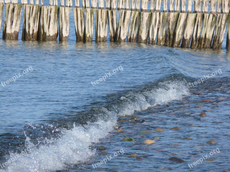 Baltic Sea Sea Water Wood Wave