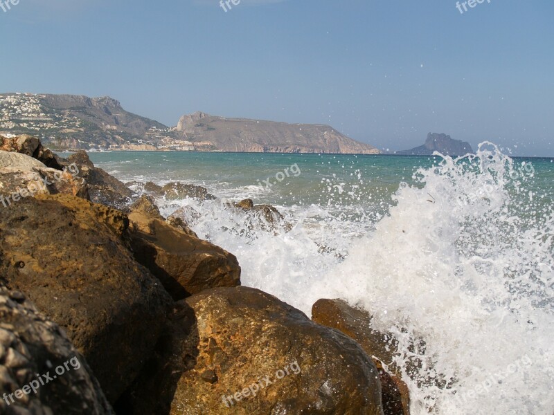 Waves Breakwater Sea Altea Nature