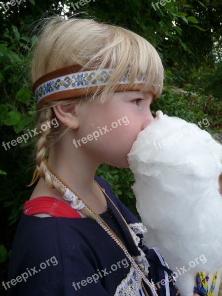 Girl Indians Carnival Cotton Candy Blond