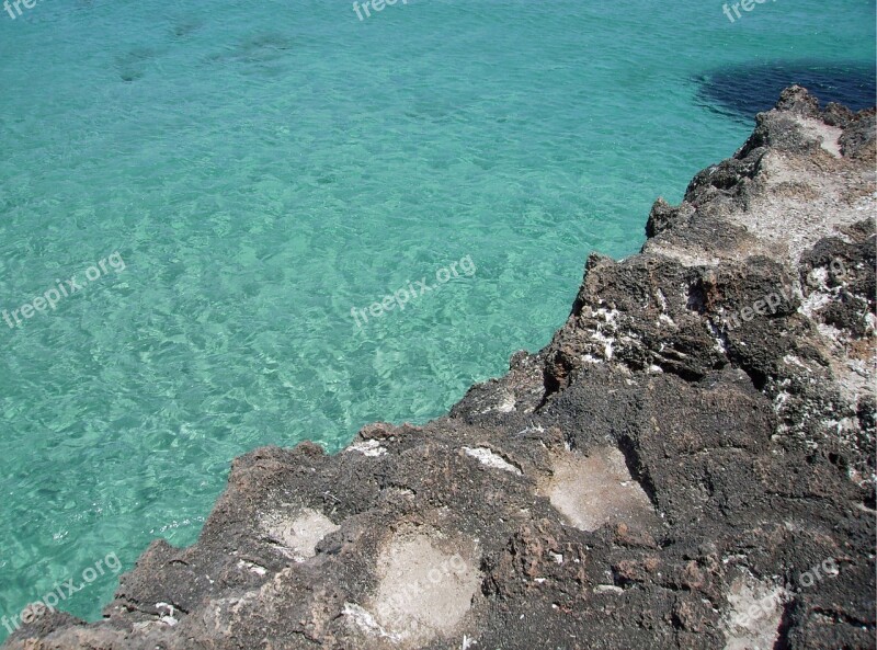 Sea Water Cliffs Rock Clear