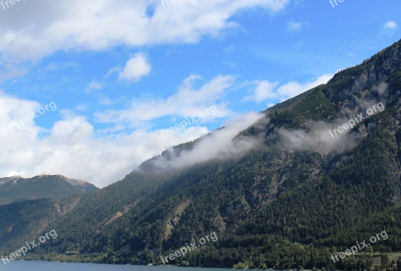 Panorama Tyrolean Alps Mood Clouds Achensee