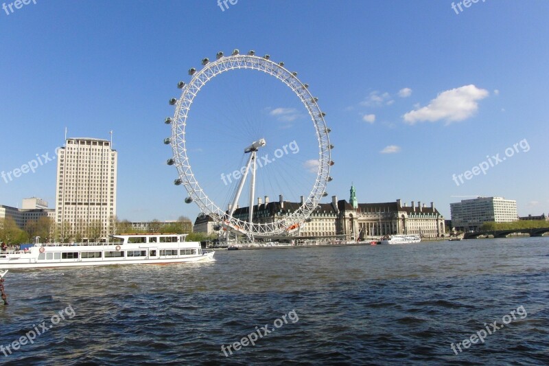 London Eye Skyline England City Kingdom