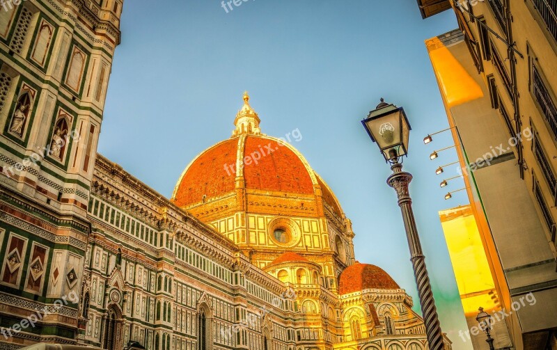 Florence Italy Domo Cathedral Architecture Clouds