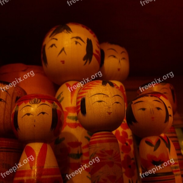 Kokeshi Dolls Wood Crafts Toys Free Photos