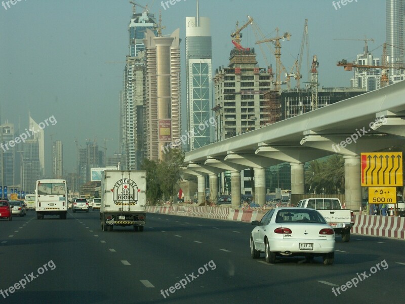 Traffic Road Dubai Uae U A E