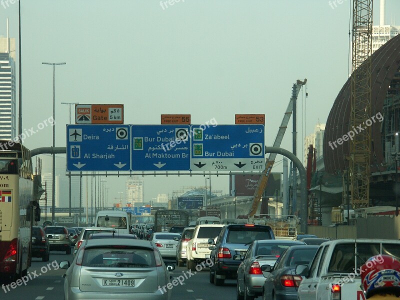 Traffic Dubai Uae U A E Jam