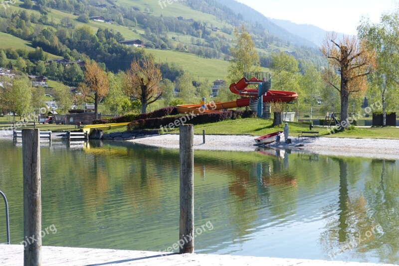 Water Slide Badesee Uttendorf Water Lake