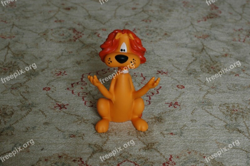 Toy Lion Carpet Orange Fleuri