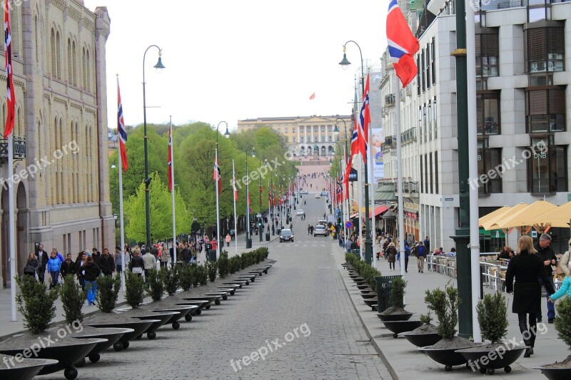 Oslo Norway King House Karl Johans Gate Free Photos