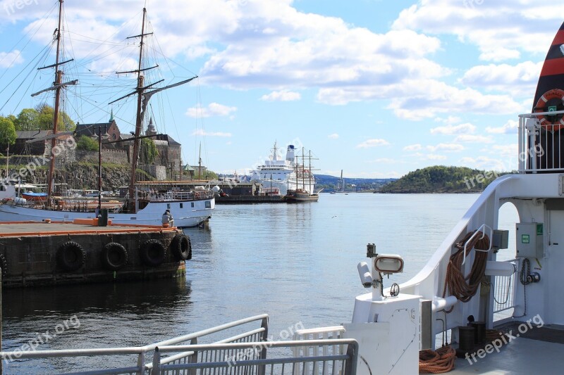 Oslo Norway Port Ship Oslofjord