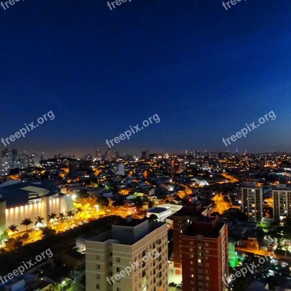 São Paulo Blue Sky Night Free Photos