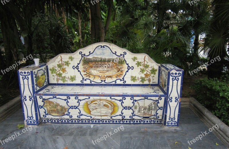 Spain Marbella Bank Park Porcelain