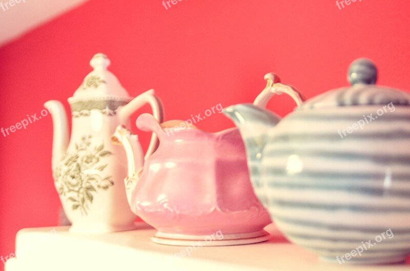 Teapot Ceramic Jugs Retro Porcelain