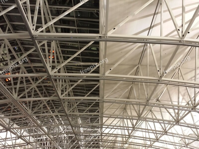 Roof Linkage Metal Rods Scaffold Airport Frankfurt