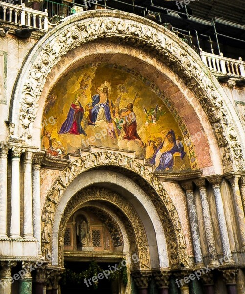 Cathedral San Marco Door Venice Italy Piazza San Marco