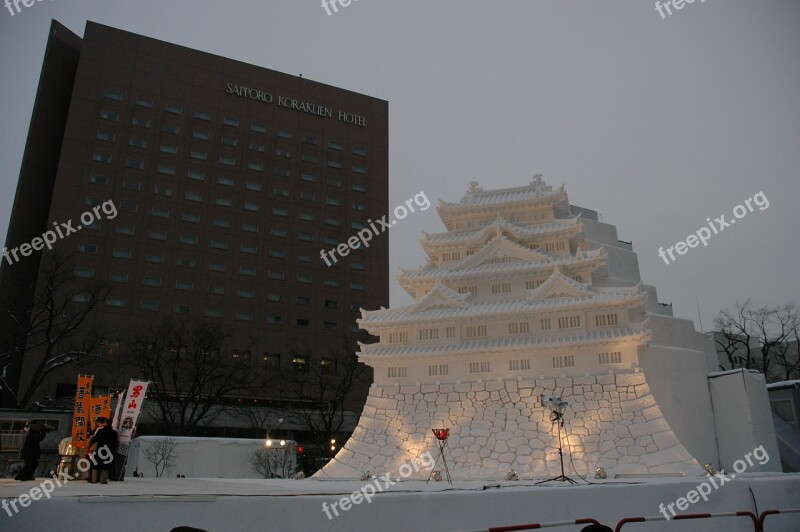 Ice Sculpture Ice Palace Japan Winter Magic Frozen