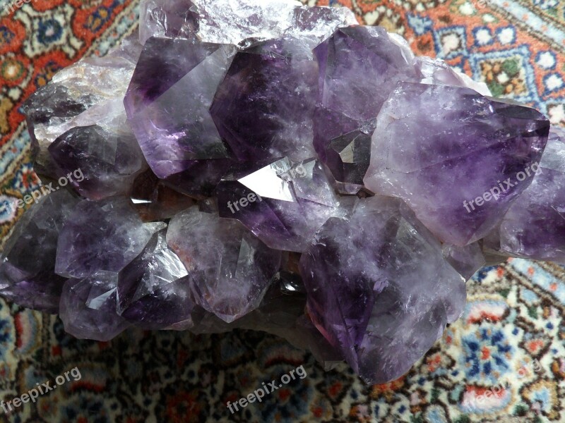 Amethyst Violet Mineral Crystals Gloss