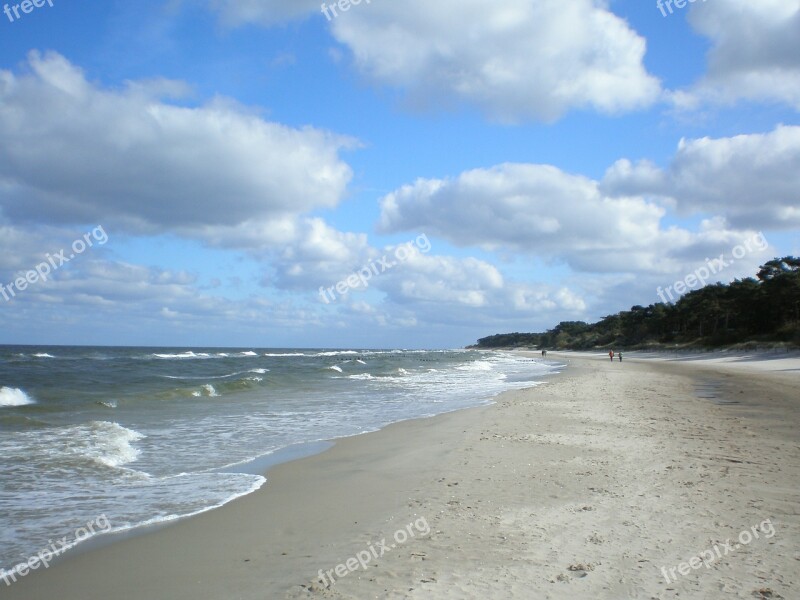 Baltic Sea Beach Clouds Island Of Usedom Germany