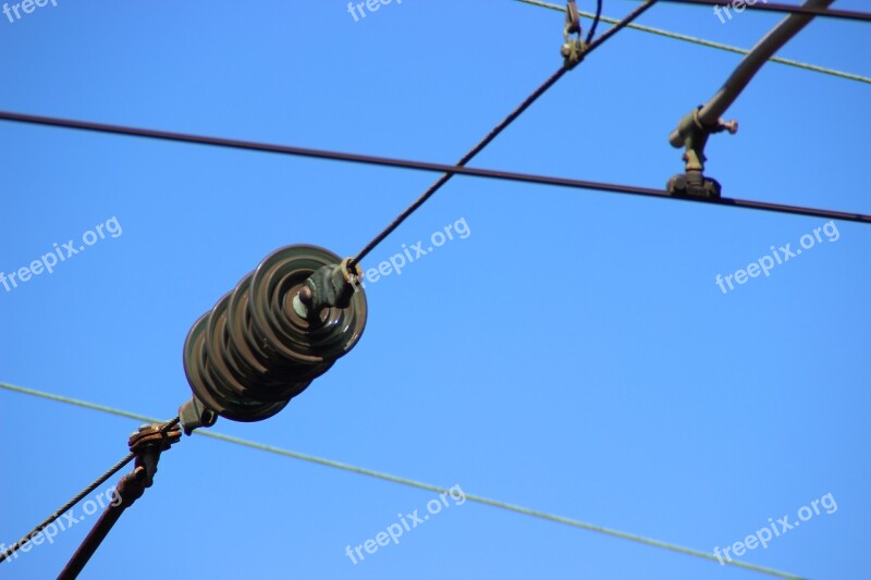 Railway Catenary Close Up Transport Isolation