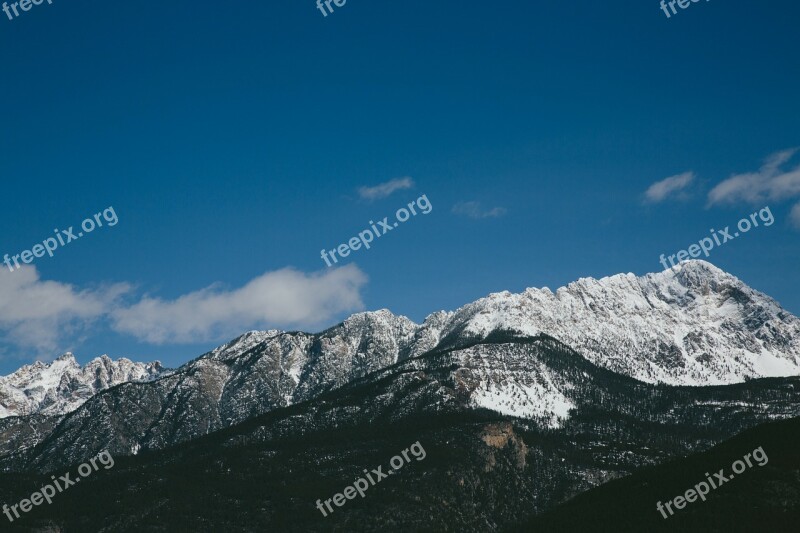 Mountain Range Ridge Mountains Hills Snowy