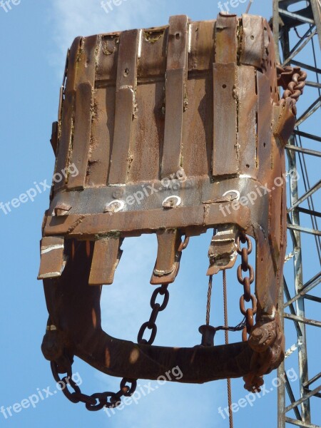 Excavators Backhoe Bucket Old Rusted Technology