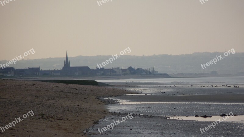 France Normandy Beach Abendstimmung Coast