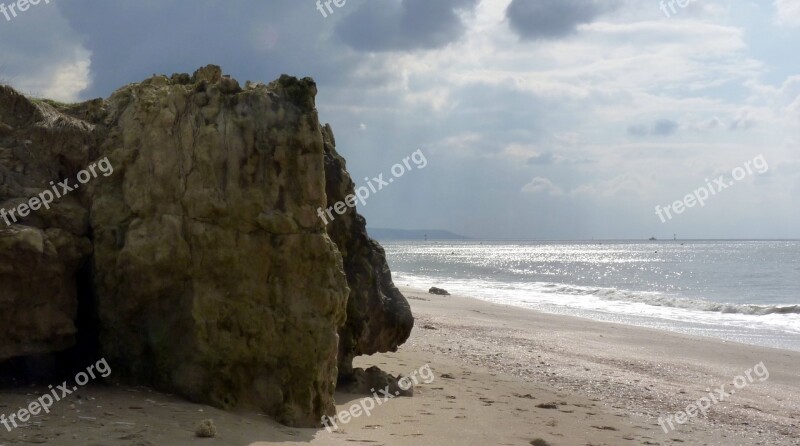 Beach Sand Rock Sea Sky