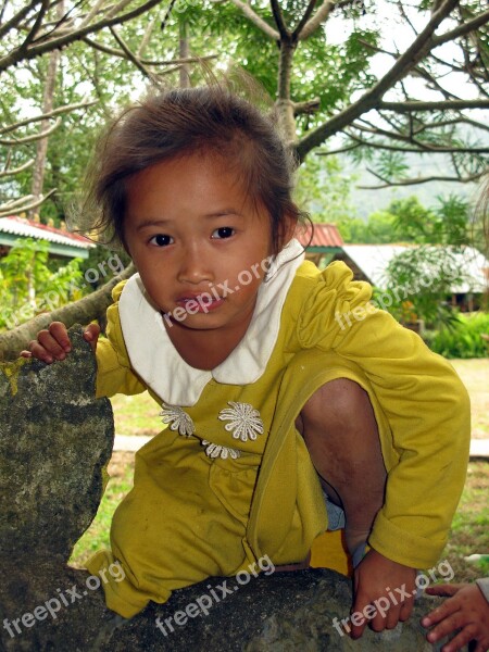 Laos Vang Vieng Child Laotian Girl